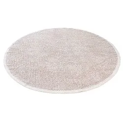 Kulatý koberec - Celina Natural Cotton Shaggy (taupe/levandule)