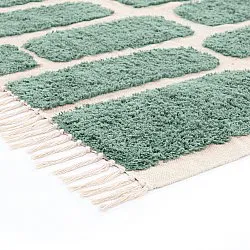 Shaggy koberce - Cyrus Natural Cotton Shaggy (zelená)
