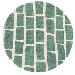 Kulatý koberec - Cyrus Natural Cotton Shaggy (zelená)