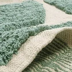 Kulatý koberec - Cyrus Natural Cotton Shaggy (zelená)