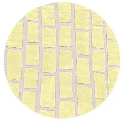Kulatý koberec - Cyrus Natural Cotton Shaggy (žlutá)