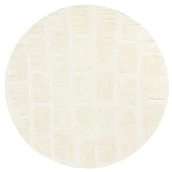 Kulatý koberec - Cyrus Natural Cotton Shaggy (špinavě bílá)