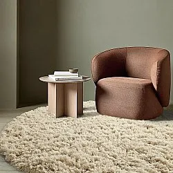 Kulatý koberec - Fassale Hand Woven Wool Shaggy (krém)