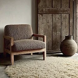 Kulatý koberec - Fassale Hand Woven Wool Shaggy (krém)