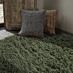 Shaggy koberce - Fassale Hand Woven Wool Shaggy (mechová zelená)