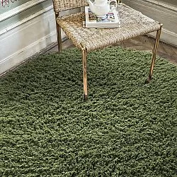 Kulatý koberec - Fassale Hand Woven Wool Shaggy (mechová zelená)