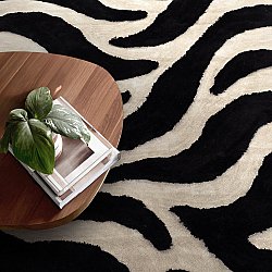 Shaggy koberce - Fergana (krémová/černá)
