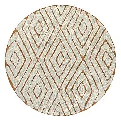 Kulatý koberec - Holwell Natural Cotton Shaggy (šedobílá/hnědá)