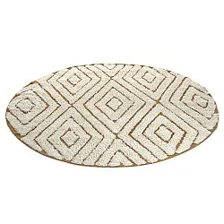 Kulatý koberec - Holwell Natural Cotton Shaggy (šedobílá/hnědá)
