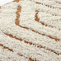 Kulatý koberec - Holwell Natural Cotton Shaggy (šedobílá/hnědá)