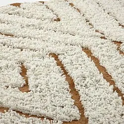Kulatý koberec - Holwell Natural Cotton Shaggy (šedobílá/hnědá)