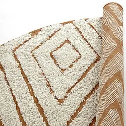 Kulatý koberec - Holwell Natural Cotton Shaggy (šedobílá/hnědá)