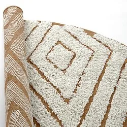 Kulatý koberec - Holwell Natural Cotton Shaggy (šedobílá/hnědá)