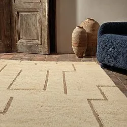 Shaggy koberce - Kiberg Hand Woven Wool Shaggy (krém)
