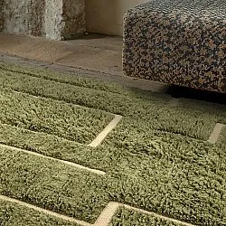 Shaggy koberce - Kiberg Hand Woven Wool Shaggy (zelený)