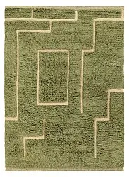 Shaggy koberce - Kiberg Hand Woven Wool Shaggy (zelený)