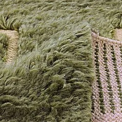 Shaggy koberce - Kiberg Hand Woven Wool Shaggy (zelený)
