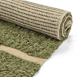Shaggy koberce - Kiberg Hand Woven Wool Shaggy (zelený)