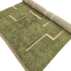 Shaggy koberce - Kiberg Hand Woven Wool Shaggy (zelený)