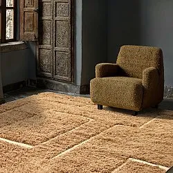 Shaggy koberce - Kiberg Hand Woven Wool Shaggy (béžový)