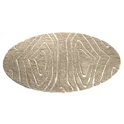 Kulatý koberec - Kindon Natural Cotton Shaggy (béžová/bílá)