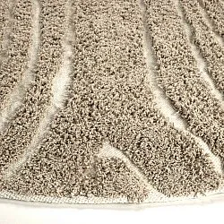 Kulatý koberec - Kindon Natural Cotton Shaggy (béžová/bílá)