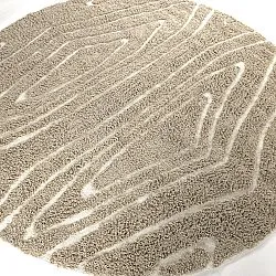 Kulatý koberec - Kindon Natural Cotton Shaggy (béžová/bílá)
