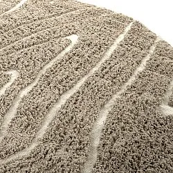 Kulatý koberec - Kindon Natural Cotton Shaggy (béžová/bílá)