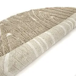 Kulatý koberec - Kindon Natural Cotton Shaggy (béžová/bílá)