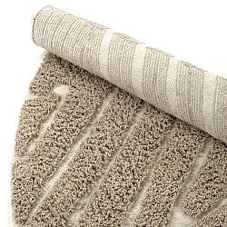 Kulatý koberec - Kindon Natural Cotton Shaggy (béžová/bílá)