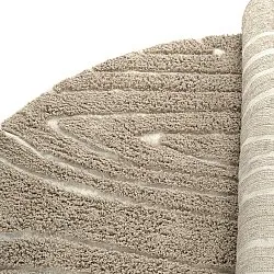 Kulatý koberec - Kindon Natural Cotton Shaggy (béžová/bílá)