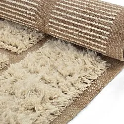 Shaggy koberce - Leknes Hand Woven Wool Shaggy (krém)