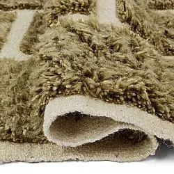 Shaggy koberce - Leknes Hand Woven Wool Shaggy (zelený)