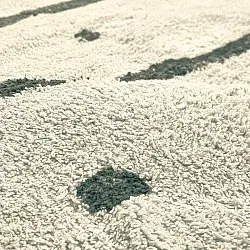 Kulatý koberec - Leora Natural Cotton Shaggy (béžová/zelená)