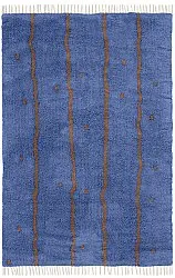 Shaggy koberce - Leora Natural Cotton Shaggy (modrá/hnědá)