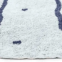 Kulatý koberec - Leora Natural Cotton Shaggy (šedá/modrá)