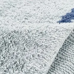 Kulatý koberec - Leora Natural Cotton Shaggy (šedá/modrá)