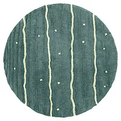 Kulatý koberec - Leora Natural Cotton Shaggy (zelená)