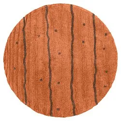 Kulatý koberec - Leora Natural Cotton Shaggy (oranžová/hnědá)