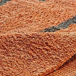 Kulatý koberec - Leora Natural Cotton Shaggy (oranžová/hnědá)