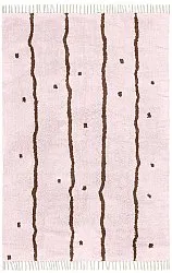Shaggy koberce - Leora Natural Cotton Shaggy (růžová/hnědá)