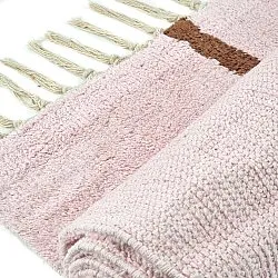 Shaggy koberce - Leora Natural Cotton Shaggy (růžová/hnědá)