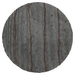 Kulatý koberec - Leora Natural Cotton Shaggy (černo/hnědá)