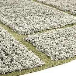 Kulatý koberec - Lindley Natural Cotton Shaggy (šedo/zelená)