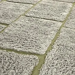 Kulatý koberec - Lindley Natural Cotton Shaggy (šedo/zelená)