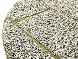 Kulatý koberec - Lindley Natural Cotton Shaggy (šedo/zelená)
