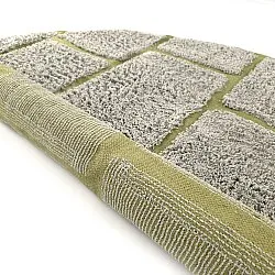 Kulatý koberec - Lindley Natural Cotton Shaggy (šedo/zelená)