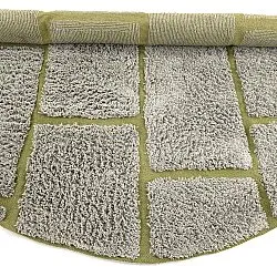 Kulatý koberec - Lindley Natural Cotton Shaggy (šedo/zelená)