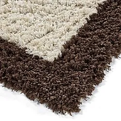 Shaggy koberce - Sagres Natural Cotton Shaggy (lomená bílá/hnědá)