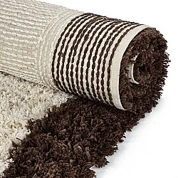 Shaggy koberce - Sagres Natural Cotton Shaggy (lomená bílá/hnědá)